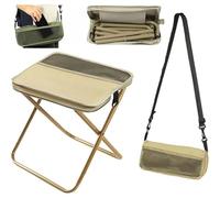 Foldable Backpack Stool,Portable Mini Camping Folding Seat,Lightweight Outdoor BBQ Seat with Adjustable Strap,Small Foldable Fishing Chair,for Camping, Fishing, Hiking, Outdoor Barbecue (Khaki, Large)