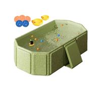 Foldable Bathtub For Baby - Large Portable Toddler Tub With 5 Balls & 2 Ducks | Foldable Shower Basin For Kids Ages 0-8, Pet Wash For Cats & Dogs | Toy Bathtub For Home & Travel Use