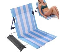 Foldable Beach Chair with Lumbar Support Lightweight Outdoor Lounger