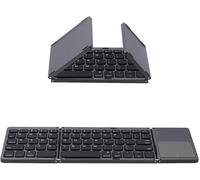 Foldable Bluetooth 5.0 Keyboard With Touchpad Wireless Touchpad Keyboard Rechargeable Portable Foldable Keyboard For Laptop Tablet/Ipad/Mobile Phone/Pc (Us Layout)