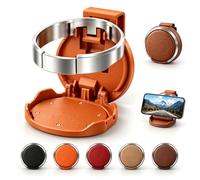 Foldable Car Door Cup Holder, 2-in-1 Clip-on Drink & Phone Holder (Orange) | Adds an easy-reach drink spot, folds flat to save space, doubles as a phone stand, and clips on without drilling