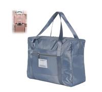 Foldable Carry on Bag, Large Capacity Luggage Bag Travelling with Trolley Sleeve, Airlines Underseat Cabin, for Gym Beach Overnight Flight Weekend (Blue,53 * 38 * 19CM)