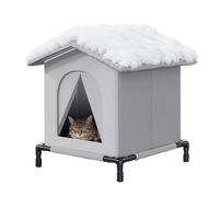 Foldable Cat House - Waterproof Cat Bed | Pet Shelter for Outdoor, Stray Kitten Tent with Door, Bedding & Furniture, Puppies Sleeping Cave for Patio Balcony Yard Home