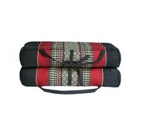 Coussin de Yoga et Méditation en Kapok Naturel - Noir Rouge - Confort Optimal, Posture Alignée, Coutures Renforcées - Léger, Compact et Facile à Transporter - Idéal Zazen et Pleine Conscience