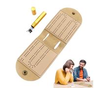 Foldable Cribbage Board, Portable Peg Game Set, 12 inch Compact Playing with Storage Slot, Sturdy Wood Foldable Board, Family Game Accessory with Pegs, Travel Entertainment Tool for Picnics