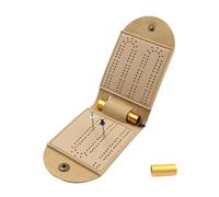 Foldable Cribbage Board, PU Leather Travel Game Set, 12x6 inch Cribbage Board with 4 Metal Pegs, Portable Game Set, Family with Compact Design, Picnic for Parties Gatherings