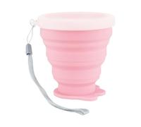 Foldable Cup, Retractable Mug, Reusable Pocket Size 200ml Capacity Silicone Cups, Cute Cat Paw Lid Design, Folding Drinkware for Hiking, Travel, Camping, 3.35x3.54in Unfolded & 1.18in Folded