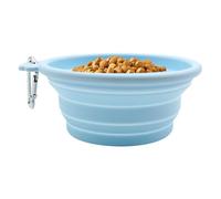 Foldable Dog Bowl, Leak-Proof Water Food Container, Portable Pet Dish, Easy to Clean Drinker for Beach, Park, Camping, and Outdoor Use, 4.96x4.96x2.13 inches, Blue, Light Pink