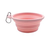 Foldable Dog Bowl, Leak-Proof Water Food Container, Portable Pet Dish, Easy to Clean Drinker for Beach, Park, Camping, and Outdoor Use, 4.96x4.96x2.13 inches, Blue, Light Pink