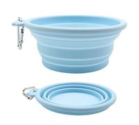 Foldable Dog Bowl Portable Leak Proof Pet Feeder for Water & Food, 4.96x4.96x2.13 inches Travel Friendly Dish Small to Medium Dogs at Beach, Park, Camping