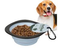 Foldable Dog Bowl, Portable Pet Feeder Dish, Carabiner Clip, 15.7x14x1.1cm, Travel-Friendly Food and Water Container for Dogs on Hiking, Camping, Walking Outdoors Accessories
