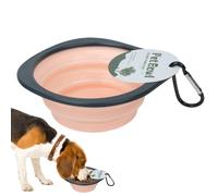 Foldable Dog Bowl, Portable Travel Dish, Compact Folding Design, Carabiner Clip Attachment, Food and Water Feeder for Outdoor, Hiking, Walking, Feeding, 6.18x5.51x1.97 inches