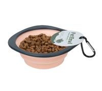 Foldable Dog Bowl, Portable Water Bowl Folding Dish, Food Container Feeder with Carabiner Clip, Convenient Feeding Supplies for Outdoor Traveling, Hiking, Walking, 15.7x14x1.1cm/15.7x14x5cm