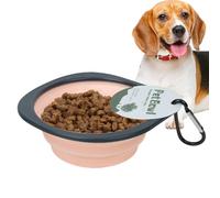 Foldable Dog Bowl, Portable Water Dish, Foldable Food Container, Feeder with Carabiner Clip, Durable Material, Ideal for Outdoor Hiking, Walking, Travel 14.64 inch, Blue, Pink