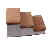 Foldable Dog Stairs for Small Dogs | 3 Tier Pet Steps with Grip Pads & Storage Space | Portable Stairs for High Beds/Couches/Cars