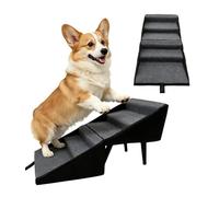Foldable Dog Stairs, Non-Slip Bedside Steps, 15.7-inch Height Heavy Duty Pet Ladder, Reinforced High-Strength Polymer, Modern Aesthetic with Neutral Gray Finish, Mobility Aid for Couch and Bedroom