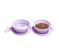 Foldable Dog Water Bowl - 2-in-1 Food Dish, 33x12cm Dog Hydration Bowl for Nourishment, Travel Feeding Kit, Space Saving Design with Buckle, Portable Utility Tool for Supplying Water Feeding Pets