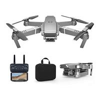 Foldable Drone with Camera for Adult Real-Time Picture Transmission Cheap Drones?Speed Adjustment Voice Control Gesture Photo Headless Mode Remote Helicopter (4k 2 Batteries)