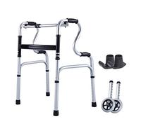 Foldable Elderly Walker Trolley with 2 Wheels,Walking e |Mobility Aid |Rolling Rollators - Adjustable Height Aluminum Cane Holder for Geriatric Handicap Bariatric Decoration