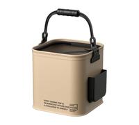 Foldable Fish Bucket, Live Bait Storage Container, Waterproof Lure & Bait Bucket with Side Pocket, Durable Nylon Construction, Portable Accessory with Compact Design, Outdoor Tool for Camping