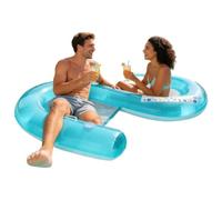 Foldable Floating Lounge Raft - Backrest Floating Raft for 2 People | Floating Water Lounge for Adults Family Couple Lake River Sunbathing Vacation