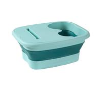 Foldable Footbath Soak Tub | PP, 40 x 32 x 17 cm | Space-Saving Foot Spa with Lid, Massage & Relaxation, Home Pédicure, Portable Foot Soaking, White/Pink/Green, 1 pc