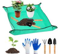 Foldable Garden Mat 100 x 100 cm Waterproof Garden Mat Potting Mat Black Succulent Gardening Tools Waterproof Plant Mat Plant Potting Mat