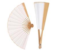 Foldable Hand Fan - 4 inch Mini Chinese Folding Fan, Exquisite Jade Bamboo Craft, Tassel Accessory | Blank Painting Paper DIY for Women Men, and Dance Parties Performances