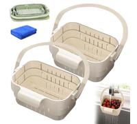 Foldable Hanging Sink Drain Basket, Cover Space Saving Food Strainer with Flip, hanging sink strainer basket, foldable kitchen sink food catcher for Fruits Vegetables，C