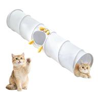 Foldable Interactive Pet Tunnel with P Boo Holes | Indoor Play Tunnel for Kittens - Suitable for Apartments, Dorms, Living Rooms, Balconies, and Lawns (120 x 25cm)