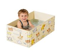 Foldable Kids Bathtub | 33x17x13 Inch, PVC Material, Blue | Portable Swimming桶, Easy Clean, Sturdy | Infant Bath Pool For 0-4 Years, Summer Play Water Toy, Home Travel Essential