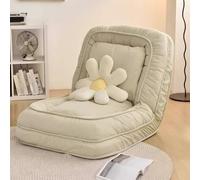 Foldable Lazy Sofa Bed,Folding Lazy Sofa Lounge Chair with Pillow, Convertible Couch Bed with 5 Adjustable Position, Upholstered Adult Human Dog Bed for Living Room,Bedroom,Office