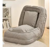 Foldable Lazy Sofa Bed,Folding Lazy Sofa Lounge Chair with Pillow, Convertible Couch Bed with 5 Adjustable Position, Upholstered Adult Human Dog Bed for Living Room,Bedroom,Office