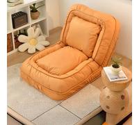 Foldable Lazy Sofa Bed,Folding Lazy Sofa Lounge Chair with Pillow, Convertible Couch Bed with 5 Adjustable Position, Upholstered Adult Human Dog Bed for Living Room,Bedroom,Office