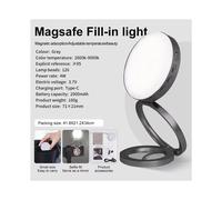 Foldable LED for Selfie Light with Mirror for Cell Phone Pocket Magnetic Ring Light Photography Dark Gray