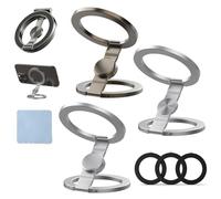 Foldable Magnetic Ring Phone Mount, 360° Rotation Double Sided Magnetic Phone Ring Holder, Ultra-Thin Cell Phone Grip Stand Compatible for Car Vent, Desk & Gym (3 Pcs-B)