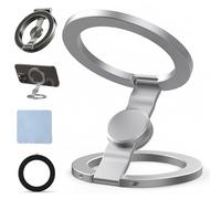 Foldable Magnetic Ring Phone Mount, 360° Rotation Double Sided Magnetic Phone Ring Holder, Ultra-Thin Cell Phone Grip Stand Compatible for Car Vent, Desk & Gym (Spinner-B)