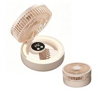 Foldable Mini Desk Fan - Quiet Timer Cooling Fans LED Light Mirror Combo for Bedroom | Compact Ventilator with Adjustable Angle, 5 Speed USB Portable Fan, Travel Fans for Car Tent Office School