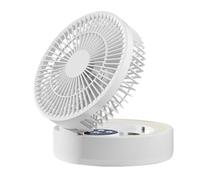 Foldable Mini Desk Fan - Quiet Timer Cooling Fans LED Light Mirror Combo for Bedroom | Compact Ventilator with Adjustable Angle, 5 Speed USB Portable Fan, Travel Fans for Car Tent Office School