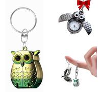 Foldable Mini Nail Clippers - Owl Keychain 2-in-1 Nail Care Kit with File (Emerald Green-Silver)