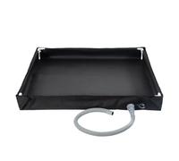 Foldable Outdoor Bath Tray for Camping, Compact Standing Shower Basin, Travel Wash Pan with Drain Port, RV Tent Utility Base, Lightweight Bathroom Ground Mat, 31.52x31.52 inches