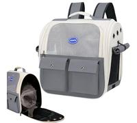 Foldable Pet Backpack - Comfortable Carrier for Cats Small Animals, Ventilated Mesh Design Provides Safety Airflow During Travel | Ideal for Walking, Hiking, Commuting, Outdoor Adventures