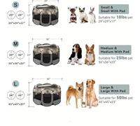 Foldable Pet Playpen for Dogs Cats Durable Oxford Cloth with Removable Zipper, Portable Octagonal Design for Indoor/Outdoor(Burgundy,Color S)