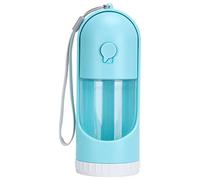 Foldable Pet Water Bottle | Portable Travel Cup for Dogs & Cats | One - Click Lock & Container | 7.1in Extendable Design with Mesh | Reusable & Compact (Telescopic Water Cup Blue)