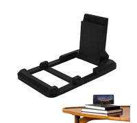 Foldable Phone Stand, Portable Folding Smartphone Kickstand Holder, Compact, Adjustable Angle, Desktop Phone Dock, Perfect for Office, Kitchen, Study, Dining Table, and Travel Use, 4x1.1x6.5cm Black