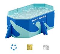 Foldable Pool, Fold Up Swimming Pet Pool, Wading Bath Tub, Non-Slip Design, Easy to Clean and Quick-Dry,Kiddie Family Fun, for Pets Kids Backyard Garden, 61.42x45.67x18.11 inches