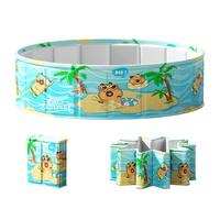 Foldable Pool, Swimming Pool, Non Slip Base Easy Setup Portable Design Durable Construction Spacious Capacity, Portable Swim Tool Bath Basin for Outdoor, Backyard, Water Parties, Children, Adults