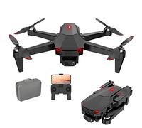 Foldable Quadcopter Drones with Camera for Adults 4K HD Aerial Dual Camera Brushless Motor 30-Min Flight Time GPS Remote Helicopter (Black 3 Batteries)