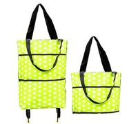 Foldable Shopping Trolley Bag with Wheels, Large Capacity Collapsible Grocery Cart, Heavy Duty Reusable Tote for Travel Supermarket Camping (D)