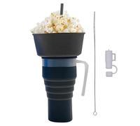 Foldable Silicone Cup - Large Capacity 600ml, Multifunctional Snack Holder, BPA Free Snacks Combo | Portable Drink Snack Cup for Cinema Travel Work Indoor Outdoor Daily Use Kids Family Setup Plus